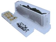 Really Useful Box Christmas Set 77 Litre Storage Box 1201 x 270 x 355 mm (Ideal for Christmas Trees) + Bauble & Fairy Light Inserts