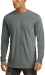 MAGCOMSEN Men's Long Sleeve Sun Protection Shirts SPF 50+ UV Running Hiking Fishing Rashguard Dark Grey