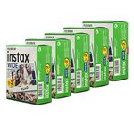 Fujifilm Instax Wide Film, White Multi-Pack (5 x 2pk, 100 Shots Total)