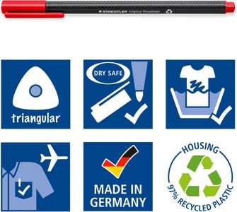 STAEDTLER Triplus Fineliner Pens, 20 Assorted Colors – Fine Tip Set