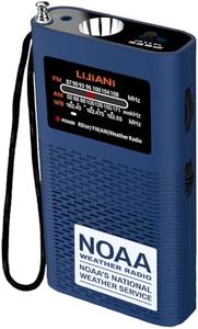 Pocket Weather Alert Radio NOAA/Am/Fm Pottable Transistor Receiver Powered 1500MAH Battery with Flashlight Emergency SOS Alarm Best Reception Best Sound Quality (Navy Blue)