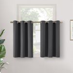 YoungsTex Short Blackout Curtains 36 Inch Length for Rv Camper Basement - Thermal Insulated with Grommet Small Half Window Drapes for Kitchen Bathroom, 2 Panels, 34 x 36 Inch, Dark Grey