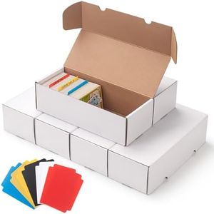 SUNEZLGO 6 Pack Trading Card Storage Box,Cardboard Sports Game Card Storage Collector Boxes with 10 PCS Dividers,Card Organizer for Baseball Football Basketball Cards,Hold 3,600 Standard Trading Cards