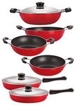 Nirlon Non-Stick Aluminium Pots and Pans Set, 6 Piece Set