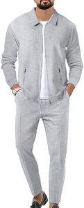 aromm Men's Tracksuit 2 Piece Set Outfit Full Zip Long Sleeve Casual Sport Jogging Athletic Sweatsuits Grey with Pockets, XL