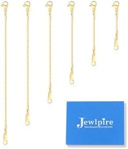 Jewlpire 18K Gold Necklace Extender for Women, Dainty & Hypoallergenic Necklace Extenders Gold Box Chain Extender for Necklaces, Extenders for Necklaces Bracelets Anklets 6 Piece Set