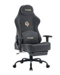 Submi Gaming Chair, Gaming Chairs for Adults, Ergonomic Computer Chairs with Footrest & Lumbar Support, High Back Fabric PC Office Chair, Gamer Chair, 165°Recliner, Teens, 350LBS, Comfy, Deep Grey
