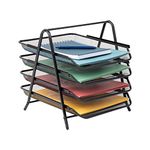 Mind Reader Network Collection, 4-Tier Paper Tray, File Storage, Desktop Organizer, Metal Mesh, Black