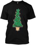 Marijuana Christmas Tree Men's T-Shirt (Black, X-Large)