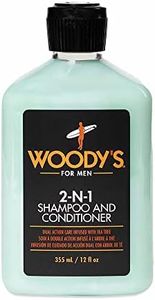 Woody's 2-in-1 Hair Thickening Shampoo and Conditioner for Men - Mens Conditioner for Fuller, Thicker Hair, Natural Scalp Care, 12 oz