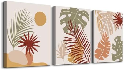 hyidecorart Cuadros Boho Decoración Salon Cuadro Salvia Verde Rojo Marrón Naranja Abstracto Hojas de Planta Moderna Simple Nórdica Decoracion Dormitorios Comedor Oficina Pasillo Cocina Y Baño