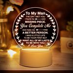 Gifts for Him Boyfriend Engraved Acrylic Night Light, Birthday Gifts for Him, Boyfriend Gifts for Valentines Day Birthday Anniversary, Presents for Boyfriend Husband