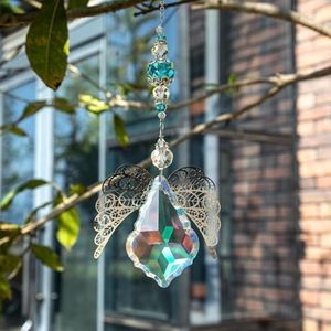 HDCRYSTALGIFTS Crystal Angel Suncatcher Rainbow Crystal Prisms Sun Catcher for Home Window Garden Hanging Decor Guardian Angel Christmas Ornaments