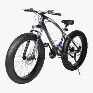 Max4out 26 inch Fat Tire Mountain Bike, 21 Speed with Dual Front Suspension, Double Disc Brake and High Carbon Steel Frame Anti-Slip Bicycle, Mens and Womens(Purple)