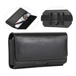 YHENCY PU Leather Phone Holster Belt Holder for Samsung Galaxy S21 Ultra Note 20 Ultra A42 A32 5G A72 A12 A22, Moto G Stylus 5G / G Power 2021 G Play, LG V60 Stylo 6 TCL 10 SE Belt Clip Case Pouch (XL)