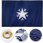 Cascade Point Flags 3x5 Feet Nylon 1836 Lorenzo de Zavala Texas Flag - Embroidered Oxford 210D Heavy Duty Nylon, Vivid Colors and Fade Resistant Durable and Long Lasting - 4 Stitch Hemming