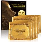 Greenlife® Crystal 24K Gold Collagen face 10pcs Masks sheet - Anti Aging, Wrinkles, Moisturising, Blemishes, Firming, Toning,Dark Circles (10 pcs golden facial mask)