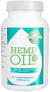 Manitoba Harvest Hemp Seed Oil Softgels, 2,475mg of Plant Based Omegas 3,6 & 9 per serving including GLA, Fish Oil Alternative, 60 Count (Pack of 1)