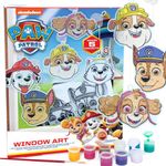 Paw Patrol Window Art, Makes 5 Paw Patrol Suncatchers of Rubble, Everest, Marshall, Chase, Skye, Paw Patrol Suncatchers, Paw Patrol Birthday Activities, Paw Patrol Activities for Kids 3-5