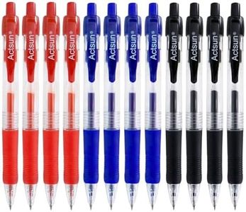 Gel Pens, 12 Pcs Pens Fine Point Smooth Writing Pens, Retractable Red Black Blue Gel Ink Pens 0.7 Mm Pens Gift for Women Men Journaling School and Office Supplies Desk Accessories