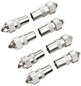 5 x Male & 5 x Female Zinc Alloy TV Aerial Coaxial Cable Connectors Adaptor AU