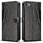 BIIULHCI Phone Case for iPod Touch 7/Touch 6/Touch 5,Premium Leather Wallet Full Cover with Card Slots and Kickstand,Flip Protective Case for iPod Touch 7 Black