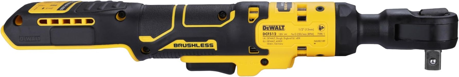 DEWALT 18V XR Brushless 1/2" Open Head Ratchet – Bare Unit