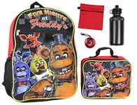 Five Nights At Freddy's 16" School Backpack Lunch Box Water Bottle Lunch Kit -5 Piece Set