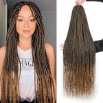 8 Packs 34 Inch 40Strands/Pack Senegalese Twist Crochet Hair Braids Small Twist Crochet Braiding Hair Low Temperature Fiber Synthetic Crochet Hair Extensions(34"8packs,T27#)