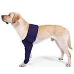 Pet Dogs Denim Anti-licking Protector Sleeve Breathable Support Brace With Magic Stickers For Front Leg Injury Recover and Sprains Front Leg Joint Wrap Protecter S/M/L/XL/XXL/XXXL Jean Blue S