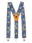 PELUCHE STYLE EVERMORE Peluche Men's Floral Cut Blue Colour Suspender (3.5Cm Strap Width Elastic)