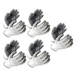 Tick Mark 10 Pcs (5 Pairs) Pack Reusable Nitrile Coated Nylon Cotton Safety Gloves For Men- Gardening Gloves - Hand Gloves – Home Safety - Industrial Working Gloves For Men Cut-resistant Work Gloves