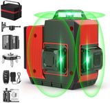 12 Lines Laser Level 3x360° Self Leveling Green Laser Level,3D Green Cross Line for Construction and Picture Hanging,Laser measurement calibration tool,with 2 Rechargeable Battery and Tool Kit