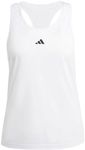 adidas Women Train Essentials Minimal Branding Racerback Tank Top, M White