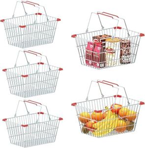 Lhysn Wire Basket for Organizing Large Wire Storage Baskets Stackable Wire Baskets for Pantry Metal Wire Laundry Basket Vegetable Rack for Kitchen with Handle（5Pcs）