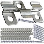 Rhinenet 30 Pieces Composite Decking Clips Fastener Board Clip Composite Decorative Plate Hidden Fixing Fastener Metal Clip with Screws Flush Mounting Wood Floor Seamless Accessories Buckle