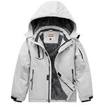 WULFUL Boy's Waterproof Ski Jacket Warm Fleece Hooded Winter Snow Coat