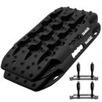 ALL-TOP Recovery Traction Boards Mini, Off Road Bendable Tire Friction Tracks for Sand Mud Snow, 2PCS & Mounting Kit (3rd Gen, Black)