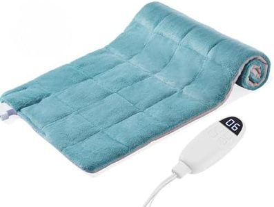 Coussin Chauffant Électrique pour Maux de Dos et Crampes, pondéré, Taille Portable, 30x60cm Couverture pour Épaules, Genoux, 6 Réglages de Chaleur Instantanés, Arrêt Automatiquemant, Lavable