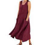 Skang Free Stuff Women's Elegant Ruffles Dresses Built-in Shorts Summer V-Neck Casual Mini Romper Dress with Pockets Under 5 pounds Clearance Wine