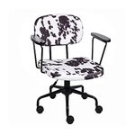 GIA Barnyard Holstein Cow Pattern Home Office Task Chair with Arms, Metal, Black and White