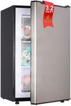 Upright Freezer, 3.2 Cu Ft Mini Small Freezer for 1-2 People, Portable Compact Freezer with 3 Plastic Baffles, 4D Cooling & 40dB Ultra-Quiet, Fast Freeze (-13°F) - Silver