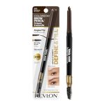 Revlon Eyebrow Pencil, Colorstay Eye Makeup with Eyebrow Spoolie, Waterproof, Longwearing Angled Precision Tip, 220 Dark Brown, 0.01 Oz/ 0.35g