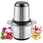 Harions Electric Chopper For Kitchne Use Meat Grinder 2 Speed Modes Food Processor Stainless Steel Food Chopper for Meat, Vegetables, Fruits and Nuts with 4 Sharp Blades (2 Liter, 500W)