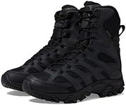 Merrell Men's Moab 3 8” Zip Tactical Waterproof Boots, Durable & Comfortable Coated Leather Combat Hiking Shoes Military, Black, 11