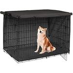 BOSKING Dog Pet Crate Covers for 24-48inch Waterproof Dogs Cage Cover, Durable Rainproof 210D Oxford Polyester Pet Kennel Covers (L: 42.91x29.13x29.92in/ 109x74x76cm, Black)