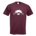 Kiwistar - Half Ernie T-Shirt in 15 Men's Funshirt Printed Design Fun Motive Top Cotton S M L XL XXL Burgundy