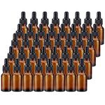 Kingrol 40 Pack Amber Glass Bottles with Glass Eye Dropper, 1/2 oz Dropper Bottles for Essential Oils, Perfumes, Aromatherapy, Chemistry Lab Chemicals