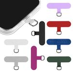 TIESOME 8Pcs Phone Lanyard Patch, Universal Cell Phone Fabric Canvas Patch Pad Sticker Anti-Lost Attachment Hanging Metal Ring Replacement for Smartphone Mobile Safety Wrist Neck Strap