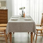 BALCONY & FALCON Rectangle Tablecloth Jacquard Style Water Resistant Table Cover for Dining Kitchen Cafe Parties and Outdoor Use (Taupe Gray, 55 x 95 inch)